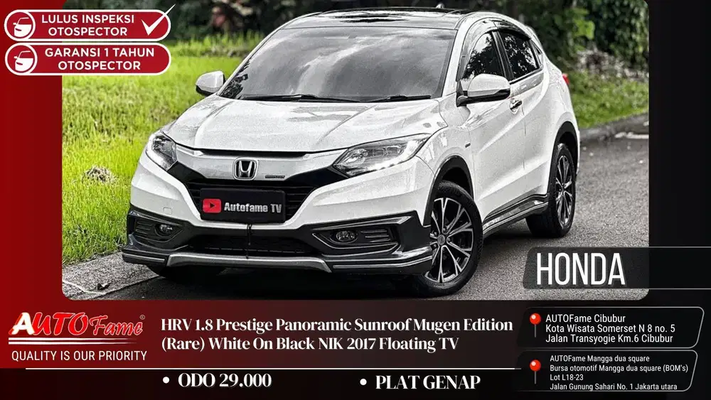 Honda HRV 1.8 Prestige Panoramic Sunroof Mugen Edition (Rare) 2017