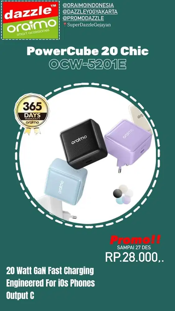 Charger GaN Output C 20Watt Oraimo OCW-5201E