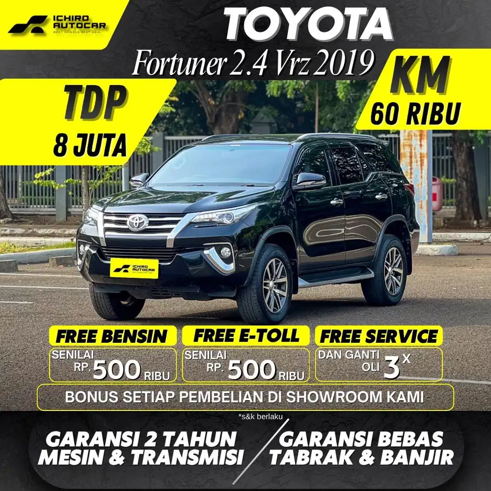 FORTUNER VRZ 2.4 2019 DIESEL AT KM 60rb PAJAK 11.26 PLAT B GENAP