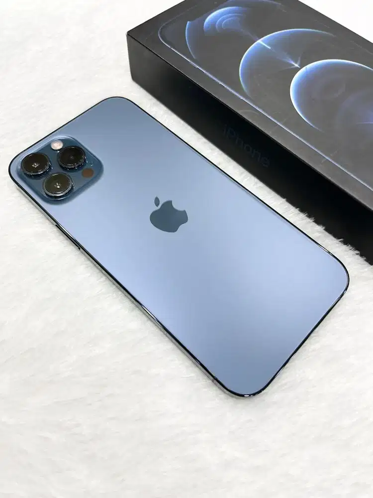 Iphone 12 pro max 256gb pacific blue, resmi iBox (like new)
