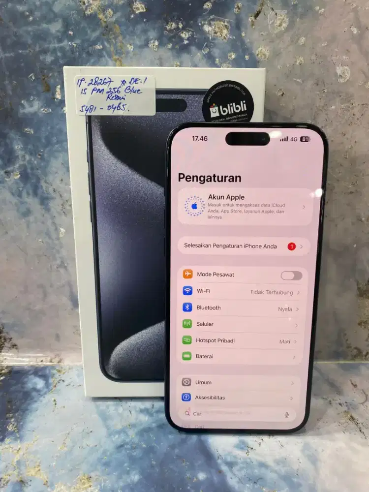Iphone 15 Promax 256Gb Blue (Resmi)