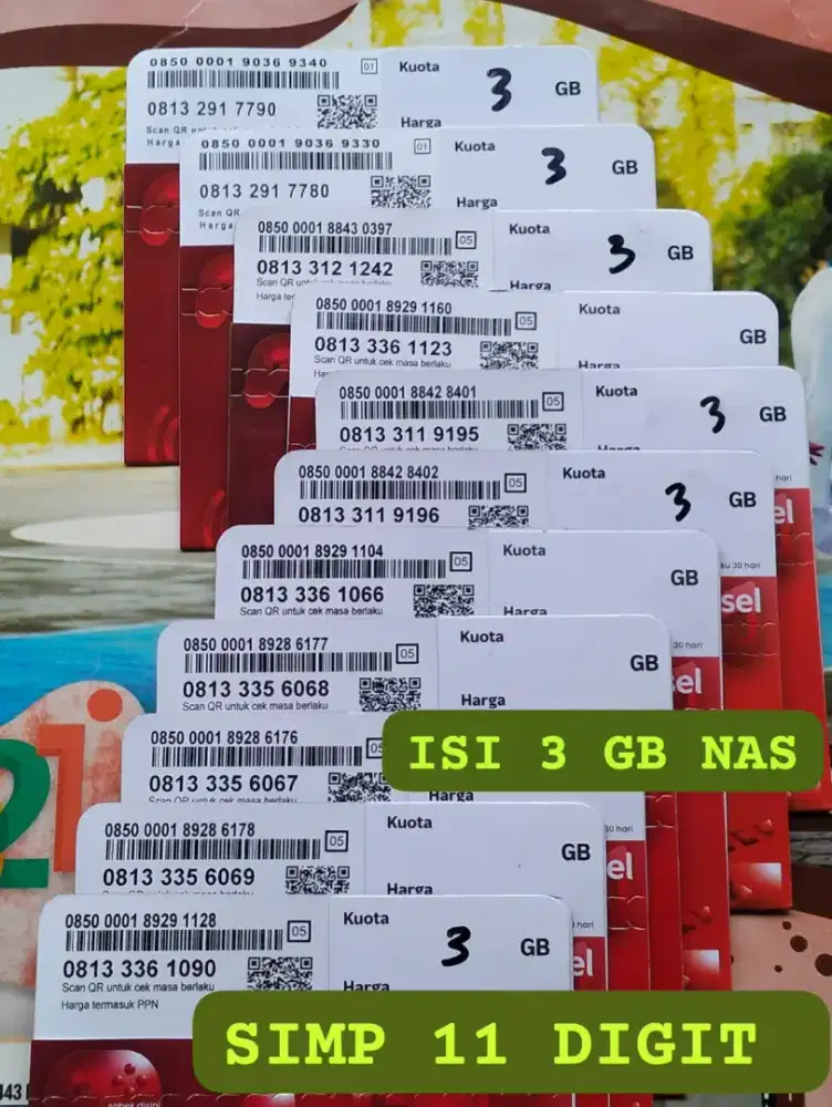 NOMOR CANTIK SIMPATI ISI KUOTA 3 GB NASIONAL 30 HARI