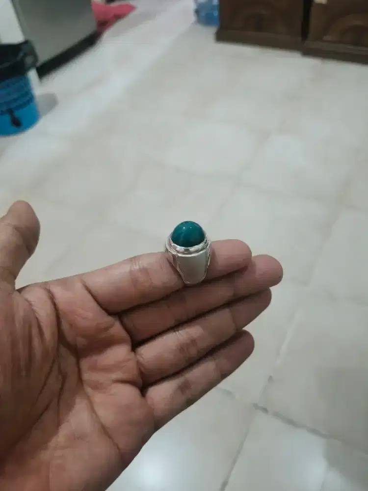 Batu Bacan Natural Ring Perak