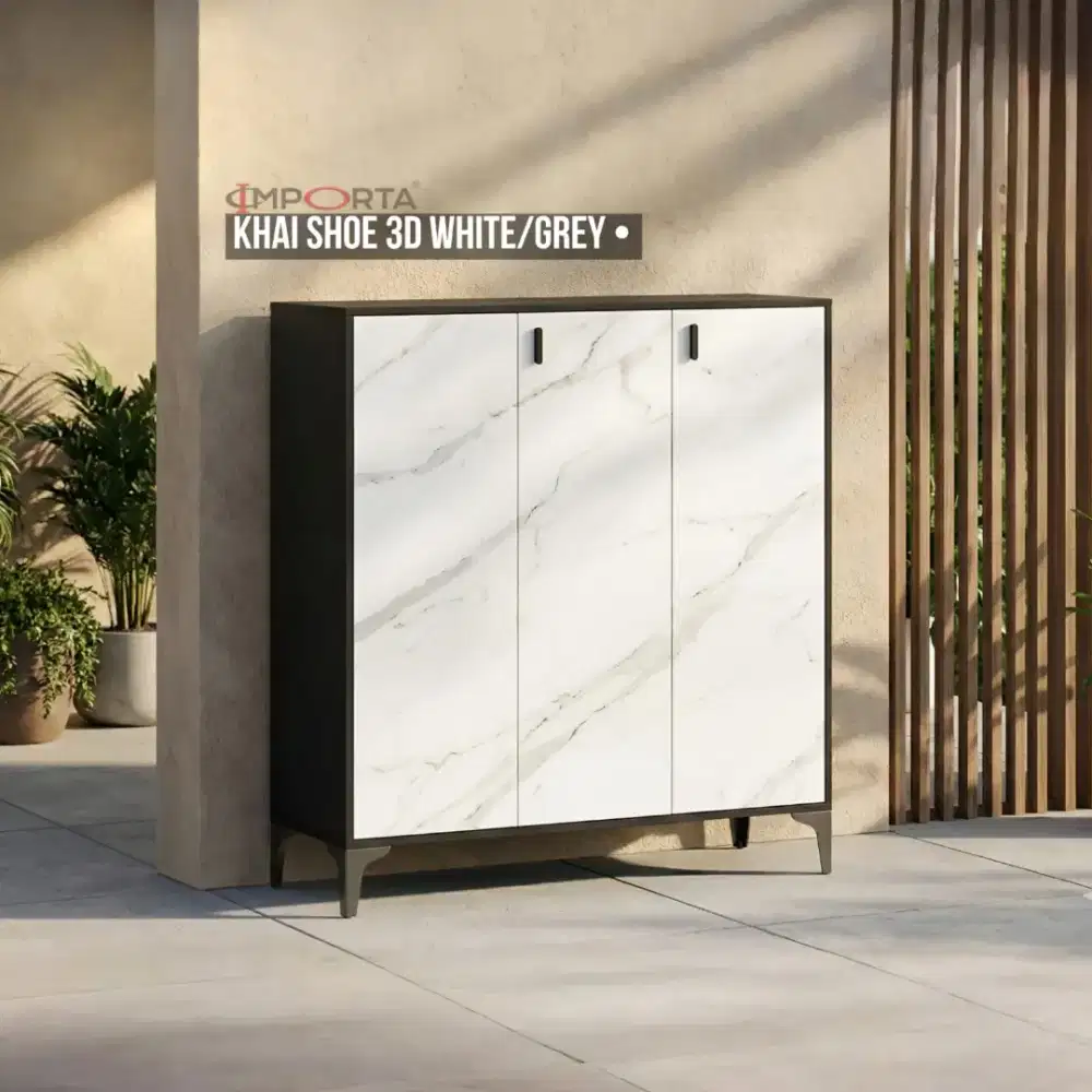 Rak / Kabinet Besi Importa Khai Shoe 3D White-Grey