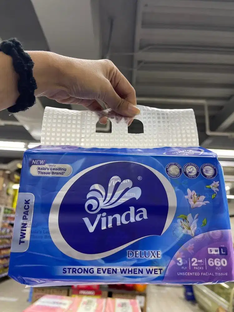 TISU VINDA DELUXE TWIN PACK 3ply/2packs/660sheets(PANTANG ROBEK)