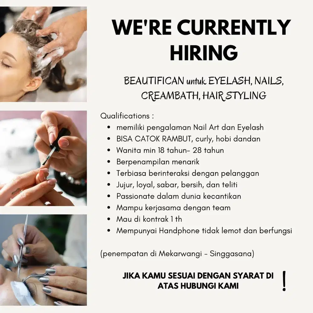 BEAUTIFICAN untuk EYELASH, NAILS, CREAMBATH, HAIR STYLING