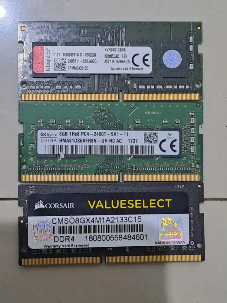 Ram laptop 8gb ddr4 seken cabutan normal