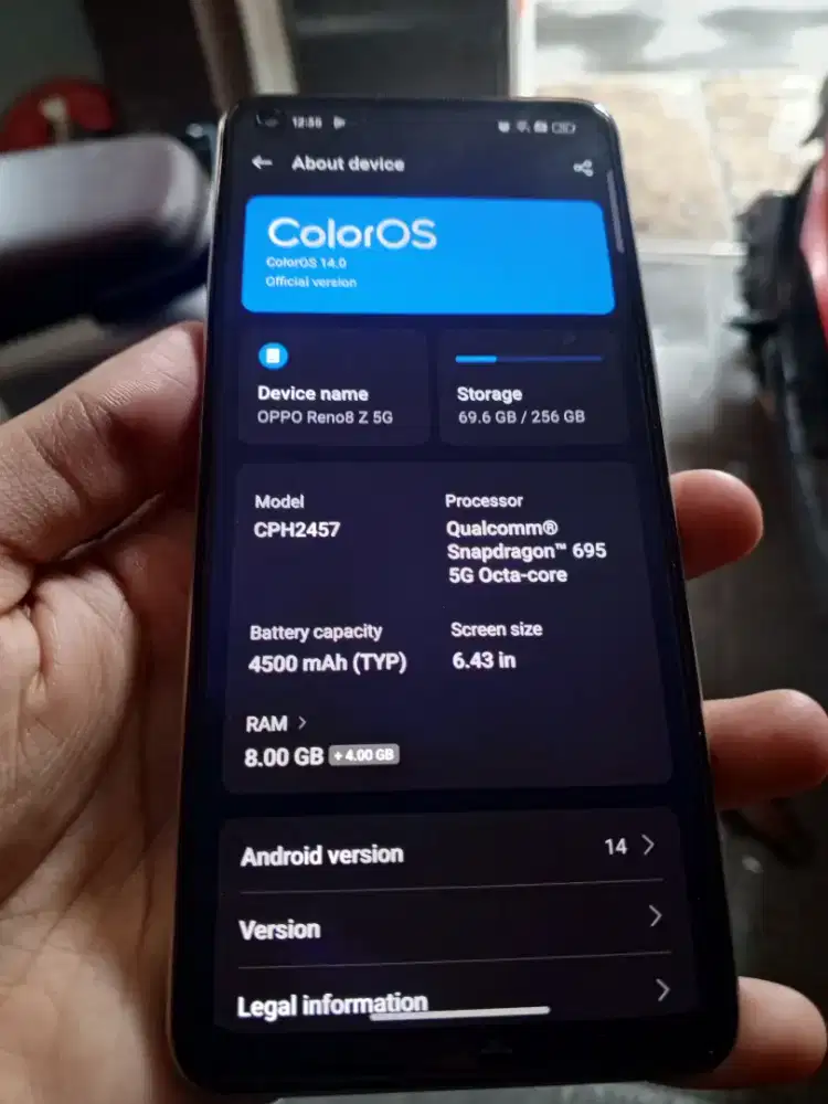 Oppo Reno 8z 8/256 GB 100 ORI bukan refurbish