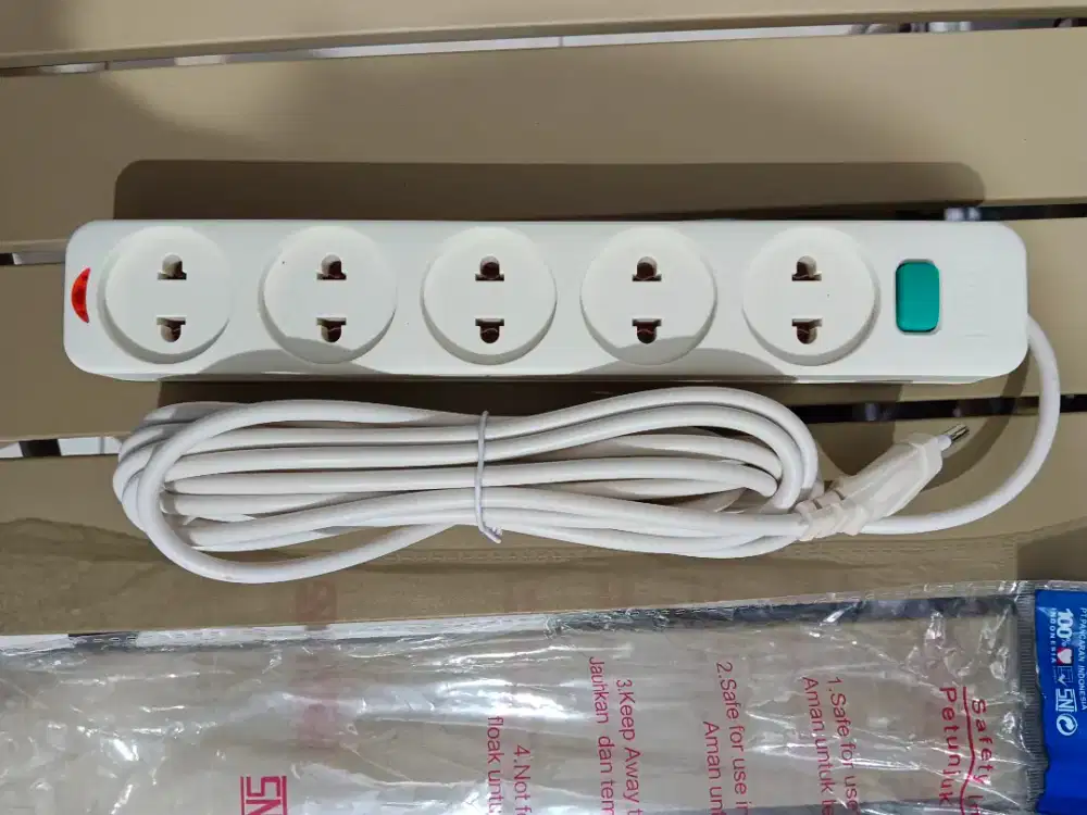 PROMO 50rb BARU-Stop kontak kabel + saklar on off 5lubang 5Meter