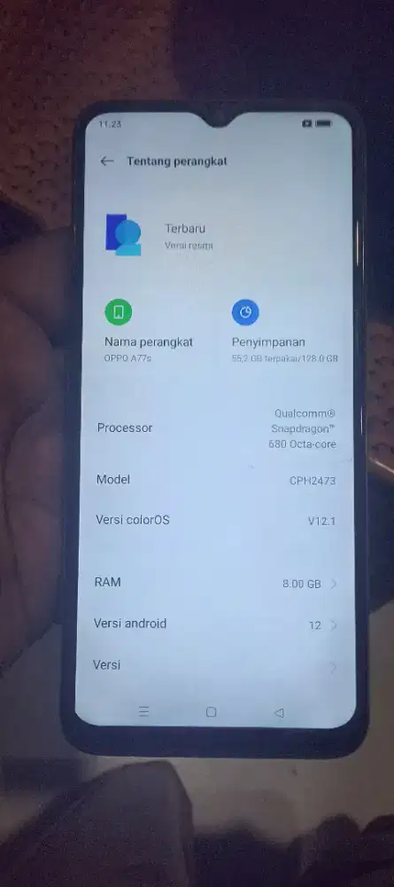 Oppo a77s ram 8/128  4G