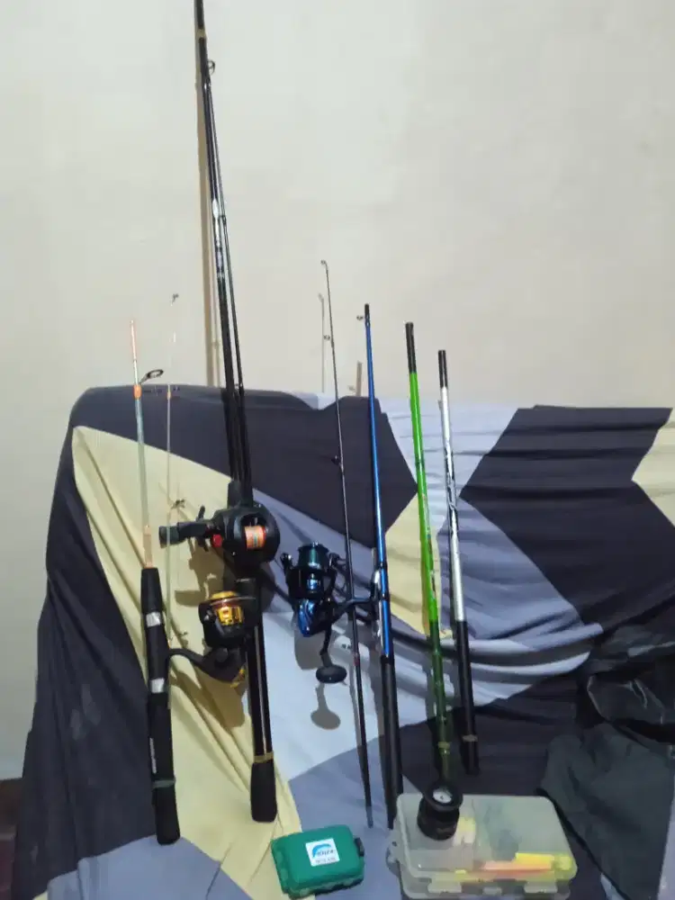 Jual alat pancing full set tinggal pake aja