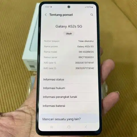 Samsung a52s 5g ram 8 / 256 resmi fullset original