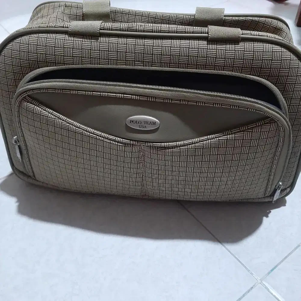 Travel bag kotak2 coklat