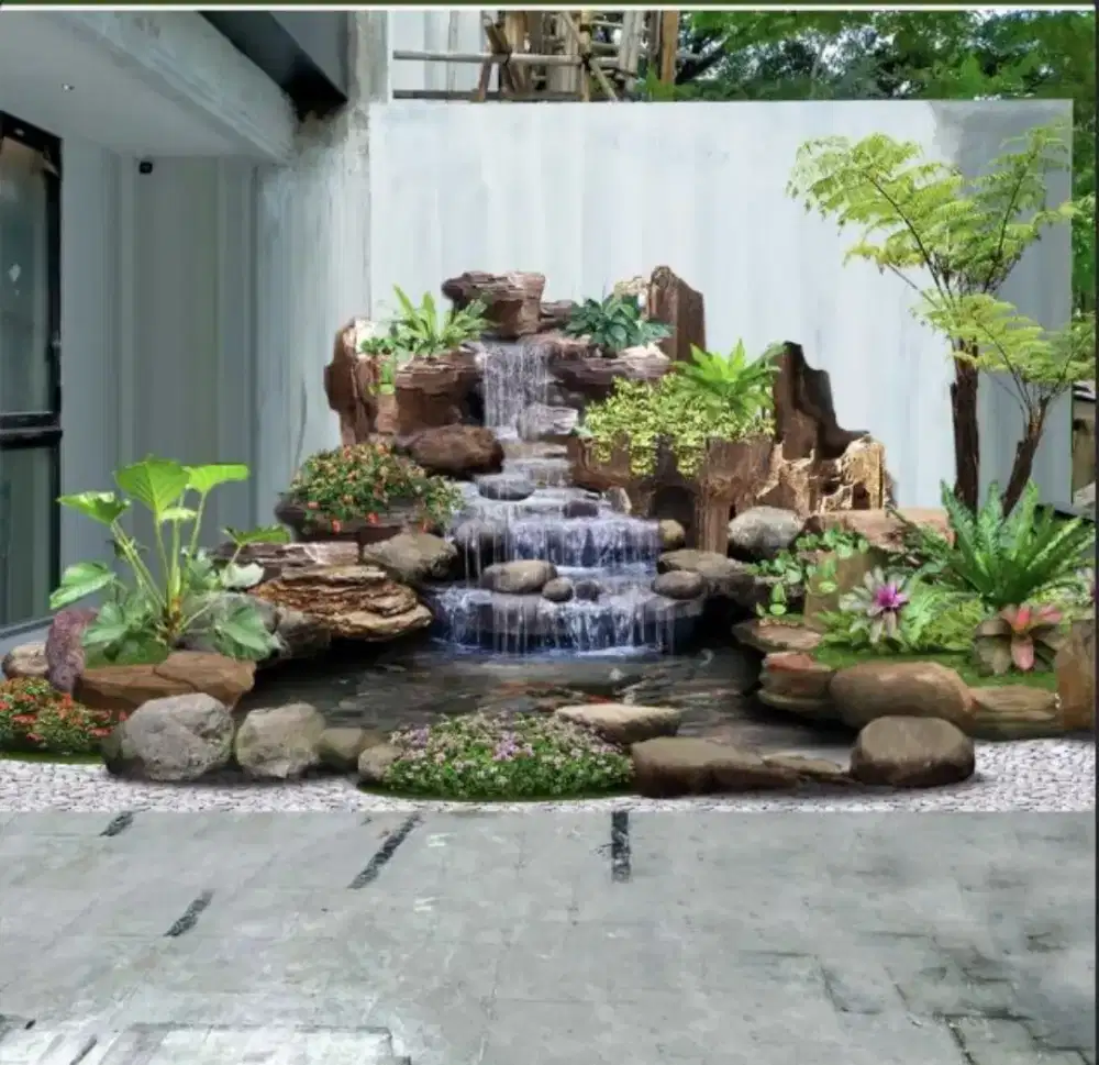Jasa pembuatan tebing abstrak kolam relif kolam ikan koi dll #16