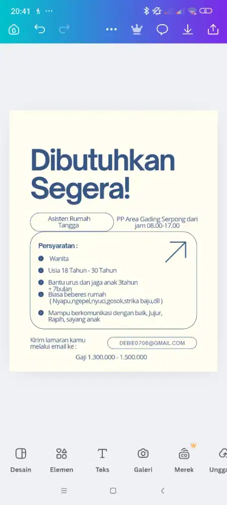 Lowker ART + jaga anak