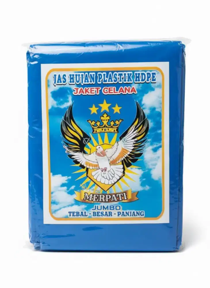 1 lusin jas hujan plastik merpati setelan jaket celana