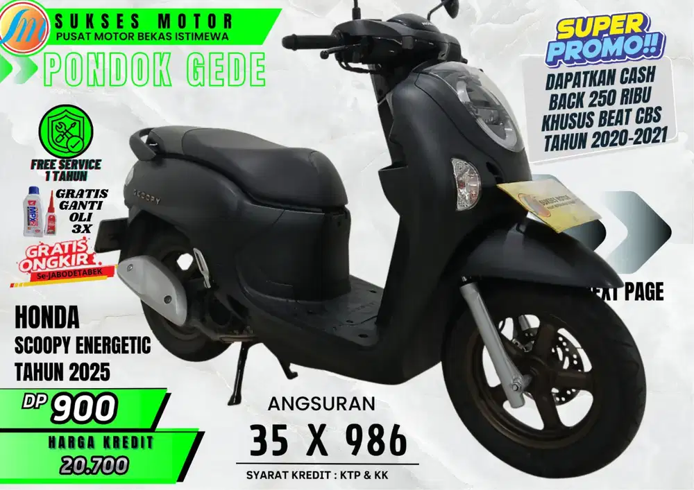 DP 900 SCOOPY PRESTIGE TH 2025 SMARTKEY MTR BEKAS RASA BARU