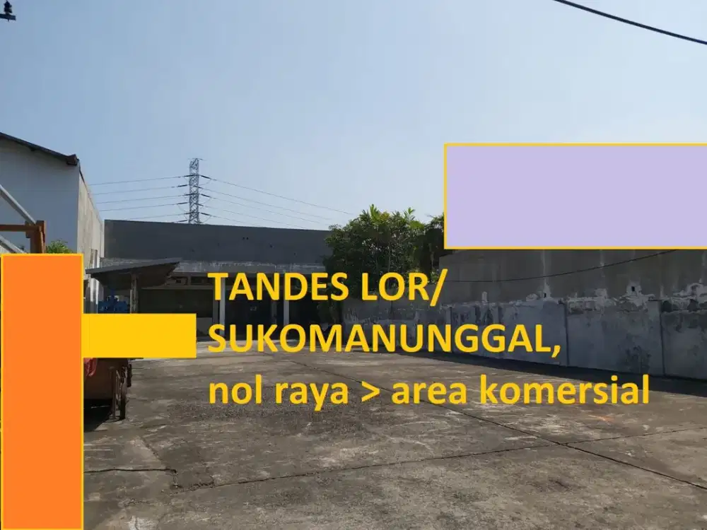 DIJUAL GUDANG/ KANTOR JL TANDES LOR/ SUKOMANUNGGAL/ TANJUNGSARI LOKASI KOMERSIAL BISA DIAKSES KONTAINER, ROW JALAN LEBAR cocok bagi yang cari lokasi k
