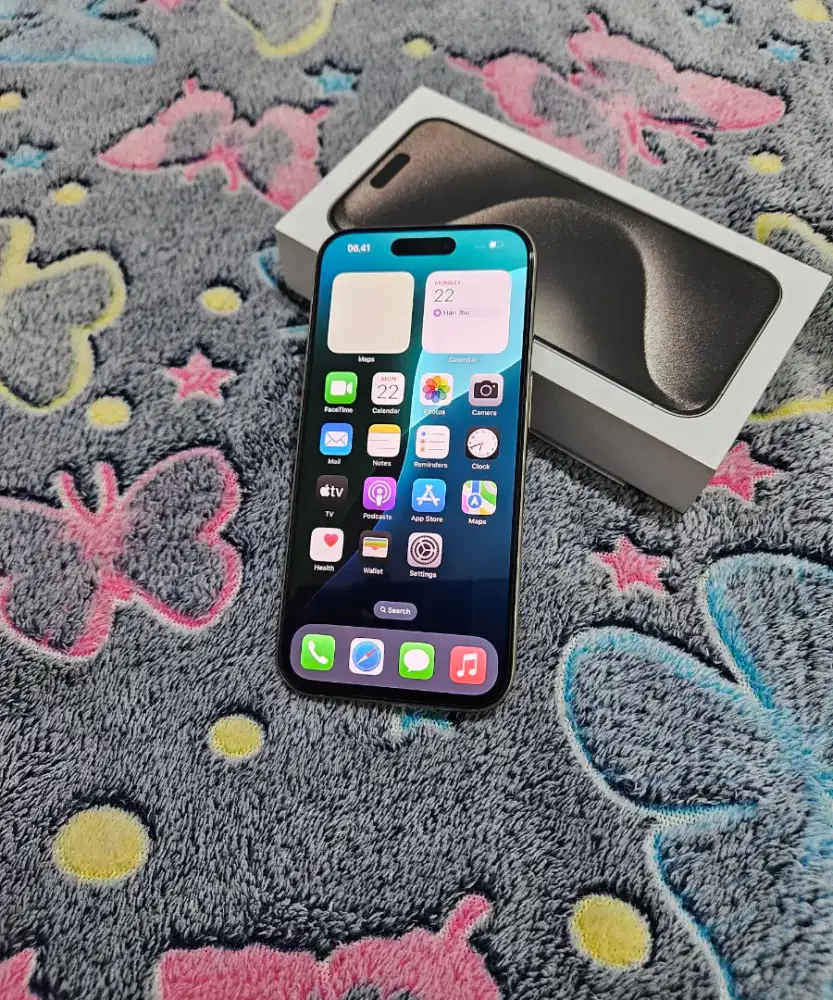 Iphone 15 pro natural titanium 256gb resmi ibox