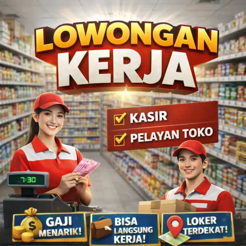DIBUTUHKAN SEGERA Kasir dan Pelayan Toko Snack Pria dan Wanita