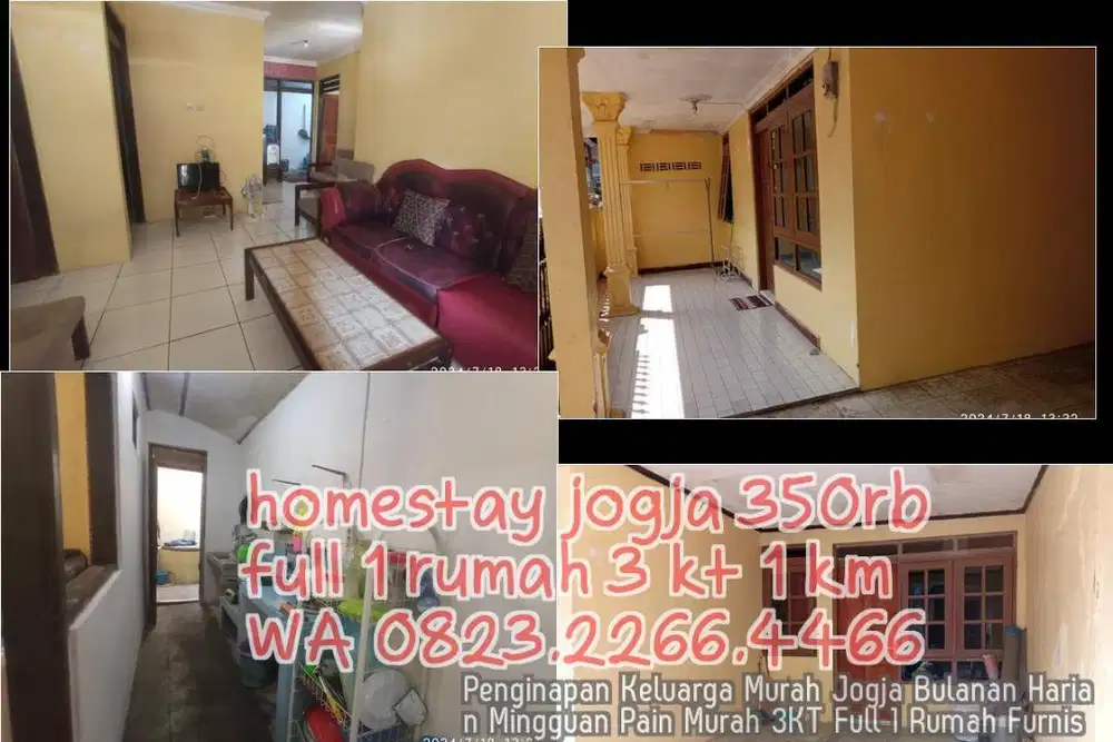 Penginapan Keluarga Murah Jogja Bulanan Harian Mingguan Pain Murah 3KT