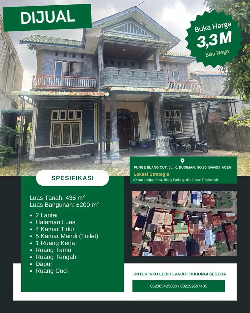 Rumah Dijual, Lokasi Strategis Dekat dengan Kota & Blang Padang