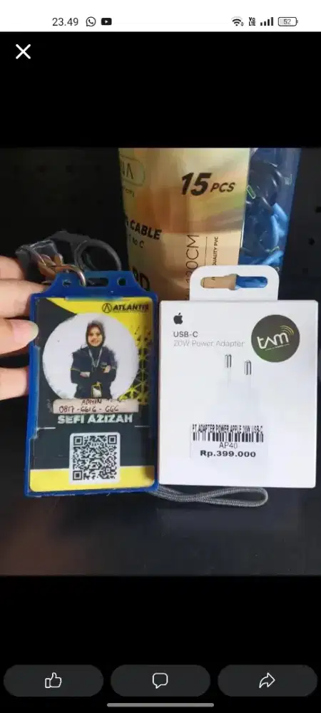 ADAPTER POWER APPLE 20W USB-C | ATLANTIS DAHSYAT