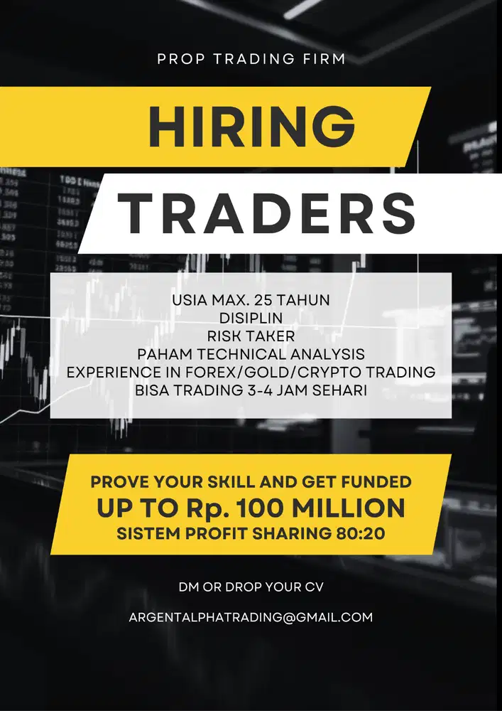 Hiring Traders - Dicari FX Trader (Kami beri modal trading 100juta)