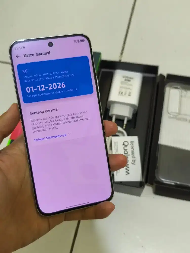 Infinix hot 60 pro+ 8/256 fullset mulus
