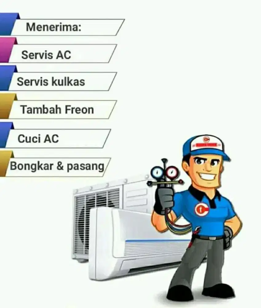 Service Ac,Kulkas,Pompa Air,Mesin Cuci dan Bongkar Pasang AC.