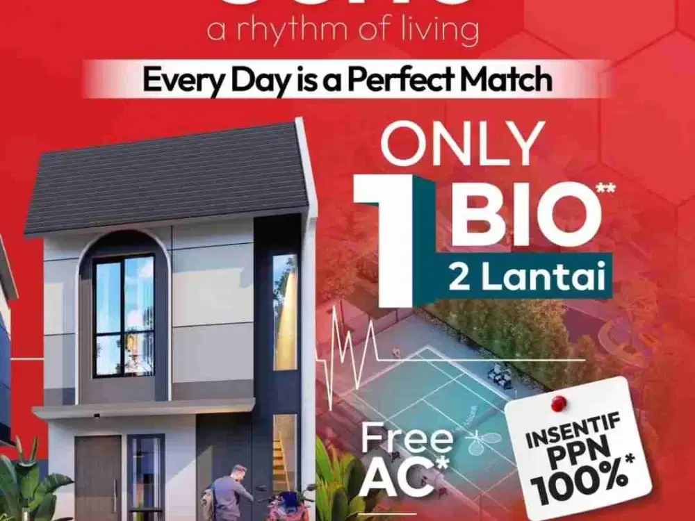 Tipe ECHO At Fortune Groove Graha Raya DP 0% Rumah 2 Lantai