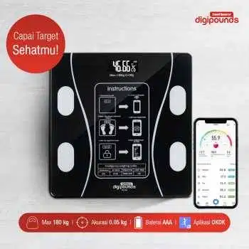 Timbangan Badan Digital Scale 180kg Bisa Konek Via Bluetooth