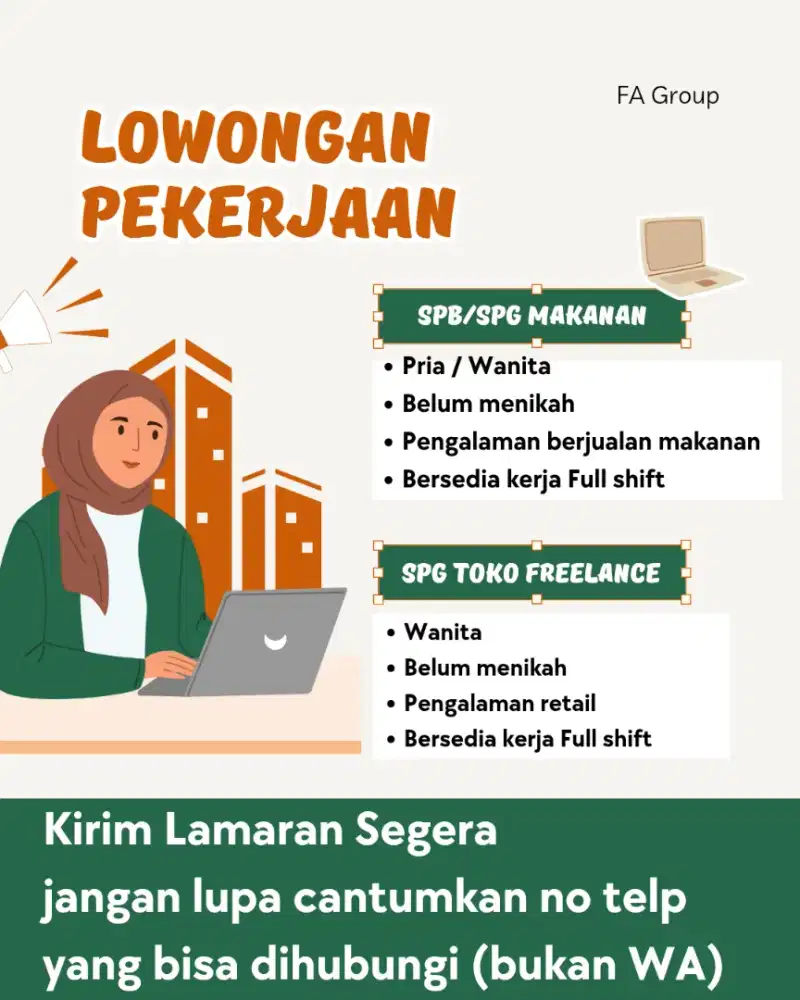 Dicari SPB, SPG untuk jaga stand cemilan & SPG Freelance di mall