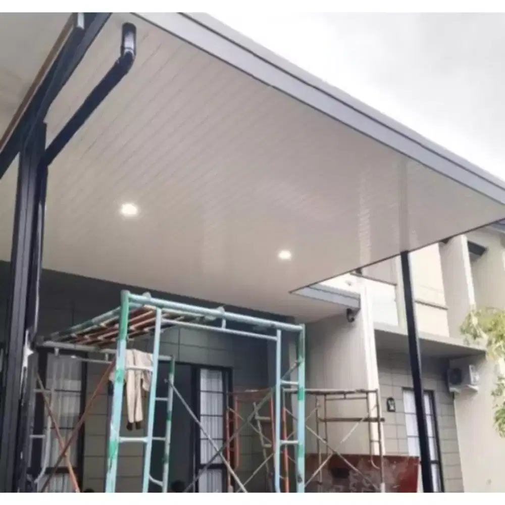 Kanopi besi hollo galvanis atap alderon RS berikut plavon pvc