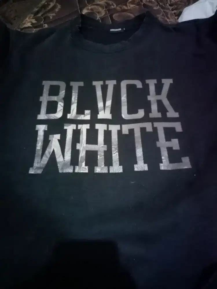 Crewneck Black White Underbase Second Branded ORIGINAL