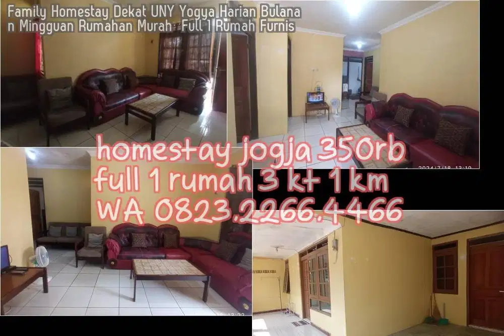 Family Homestay Dekat UNY Yogya Harian Bulanan Mingguan Rumahan Murah