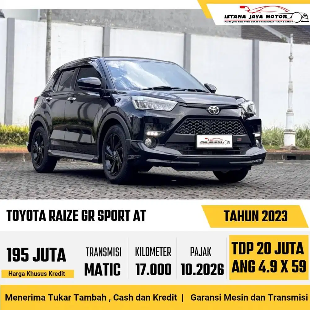 KM 17RB Toyota Raize GR Sport Turbo AT 2023 Hitam