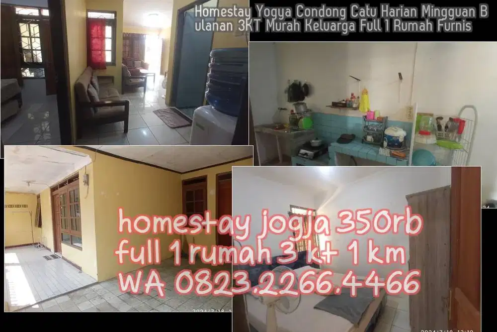 Homestay Yogya Condong Catu Harian Mingguan Bulanan 3KT Murah Keluarga