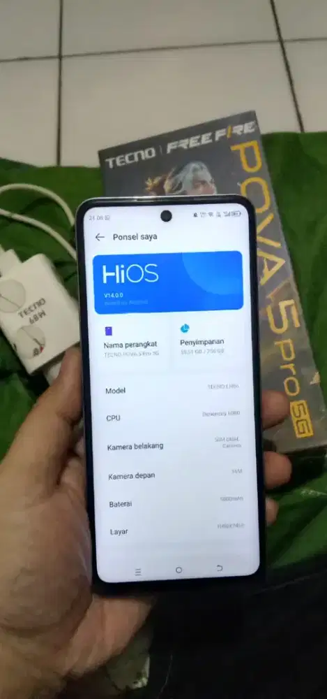 Tecno pova 5 pro 5G NFC ram 8/256 fullset