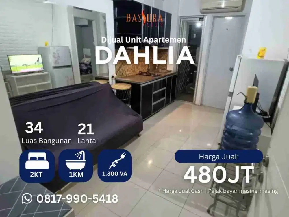Jual 2BR Furnished tower Dahlia apartemen Bassura City