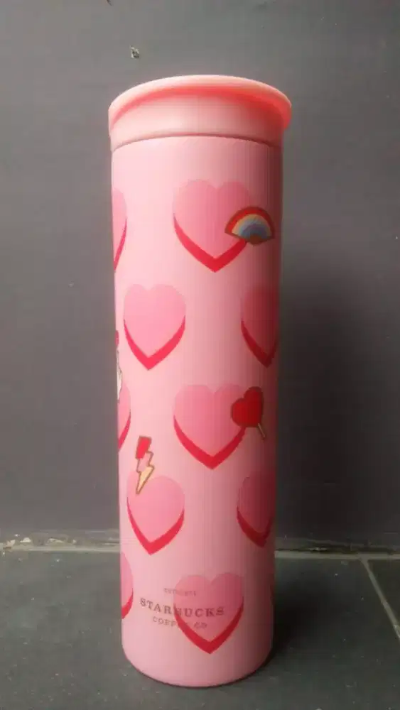 Preloved murah tumbler/botol minum starbucks pink love Stainless Steel
