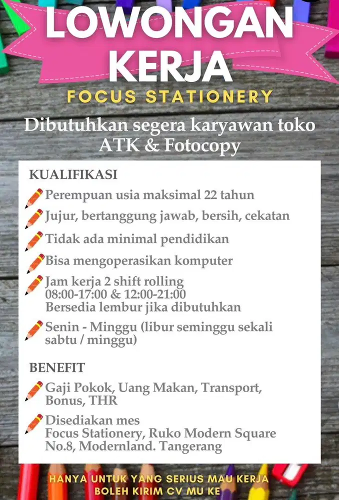 Lowongan Kerja Karyawan Fotocopy
