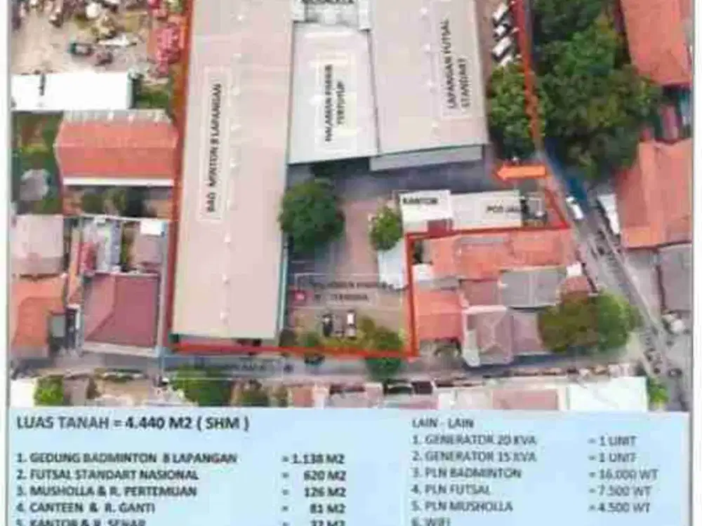 ‼️Gelanggang olahraga 4.440 M2 Bekasi Barat