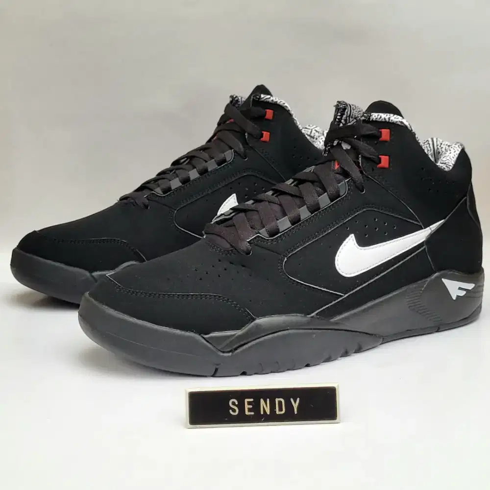 Nike Air Flight Lite Mid Original Sepatu Sneakers Black Hitam Basket