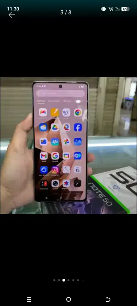 Infinix note 50 ram 8/256 fulset original mulus