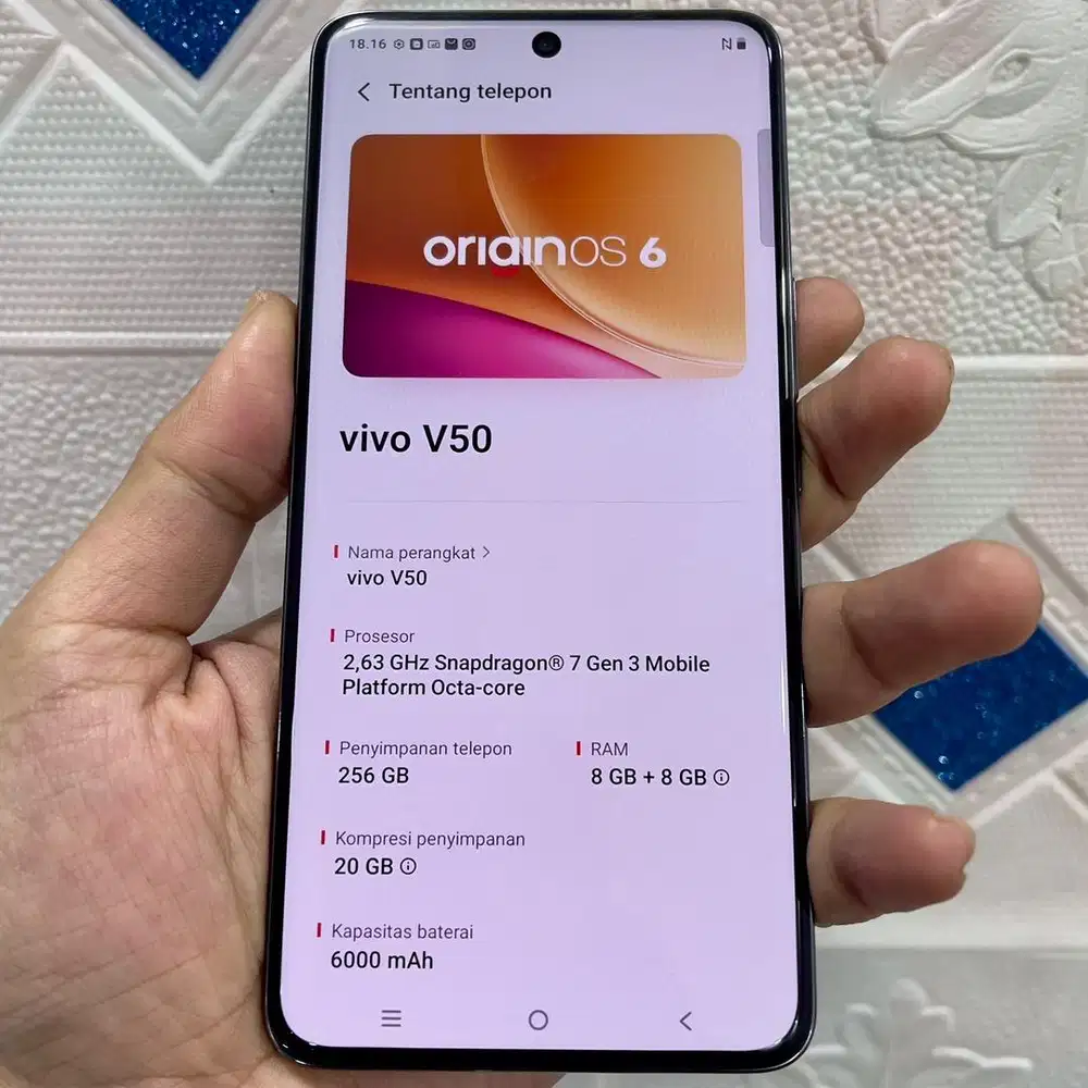 Vivo v50 ram 8 / 256 resmi full ori garansi 2027