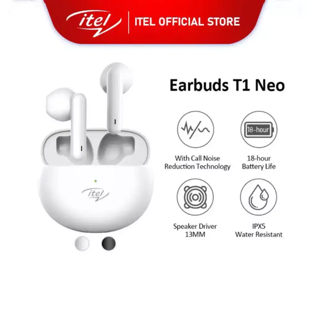 Tws itel headset wireless tanpa kabel baru segel garansi resmi