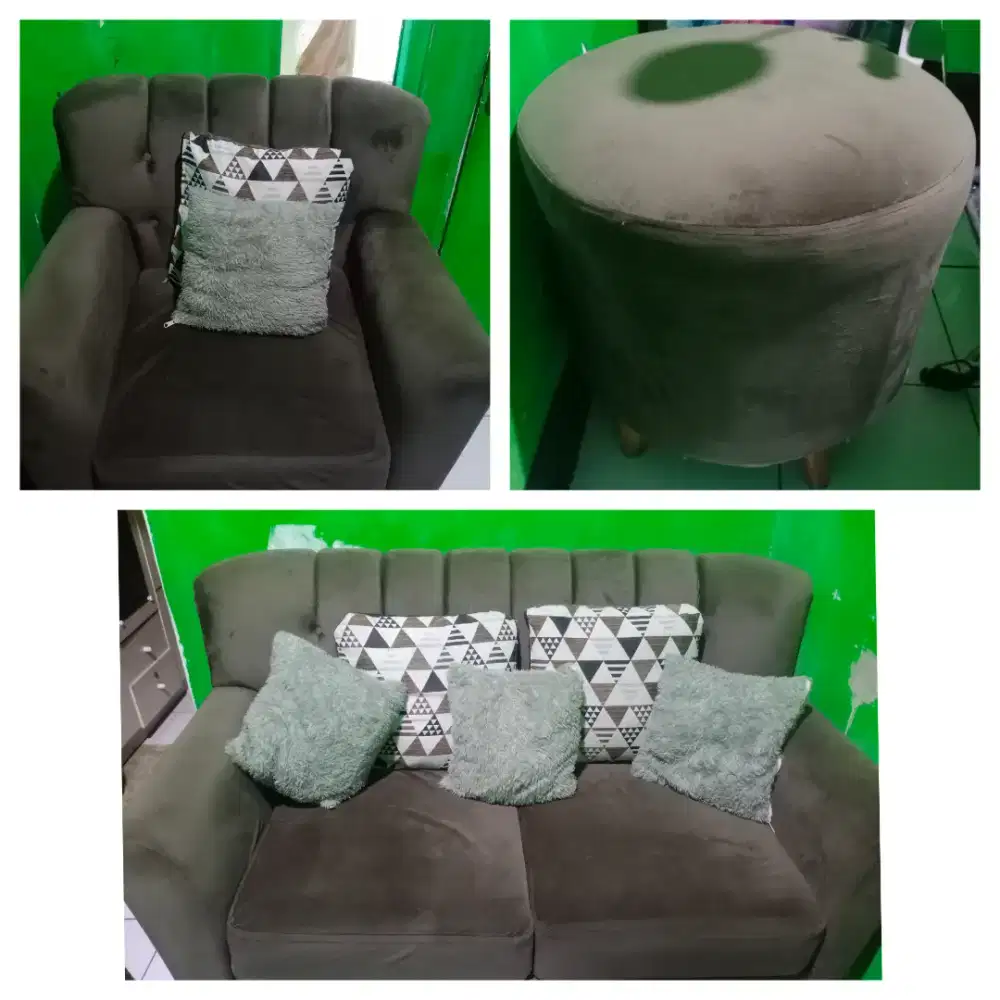 Jual sofa bekas beludru