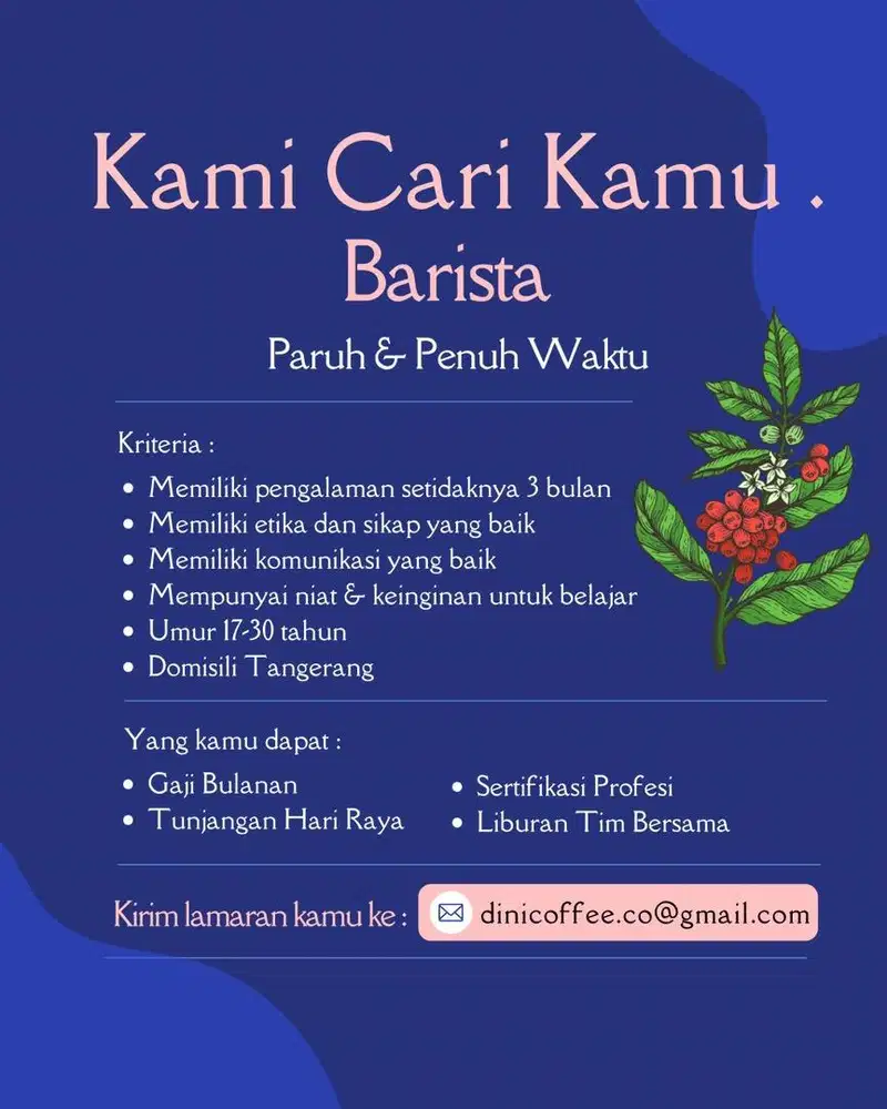 Lowongan Kerja Barista - Curug, Karawaci. Tangerang