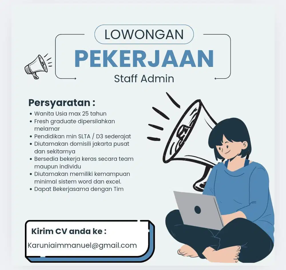 Dibutuhkan Segera Admin Kantor
